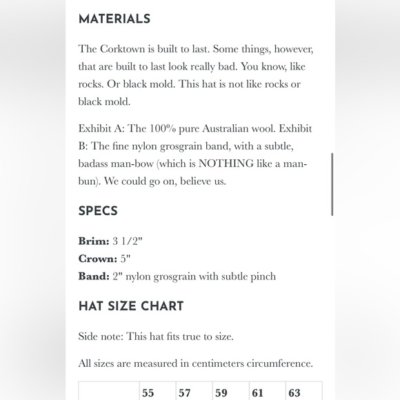 COPY - Two Roads CORKTOWN FEDORA HAT – BROWN size XL 61 - Picture 11 of 12